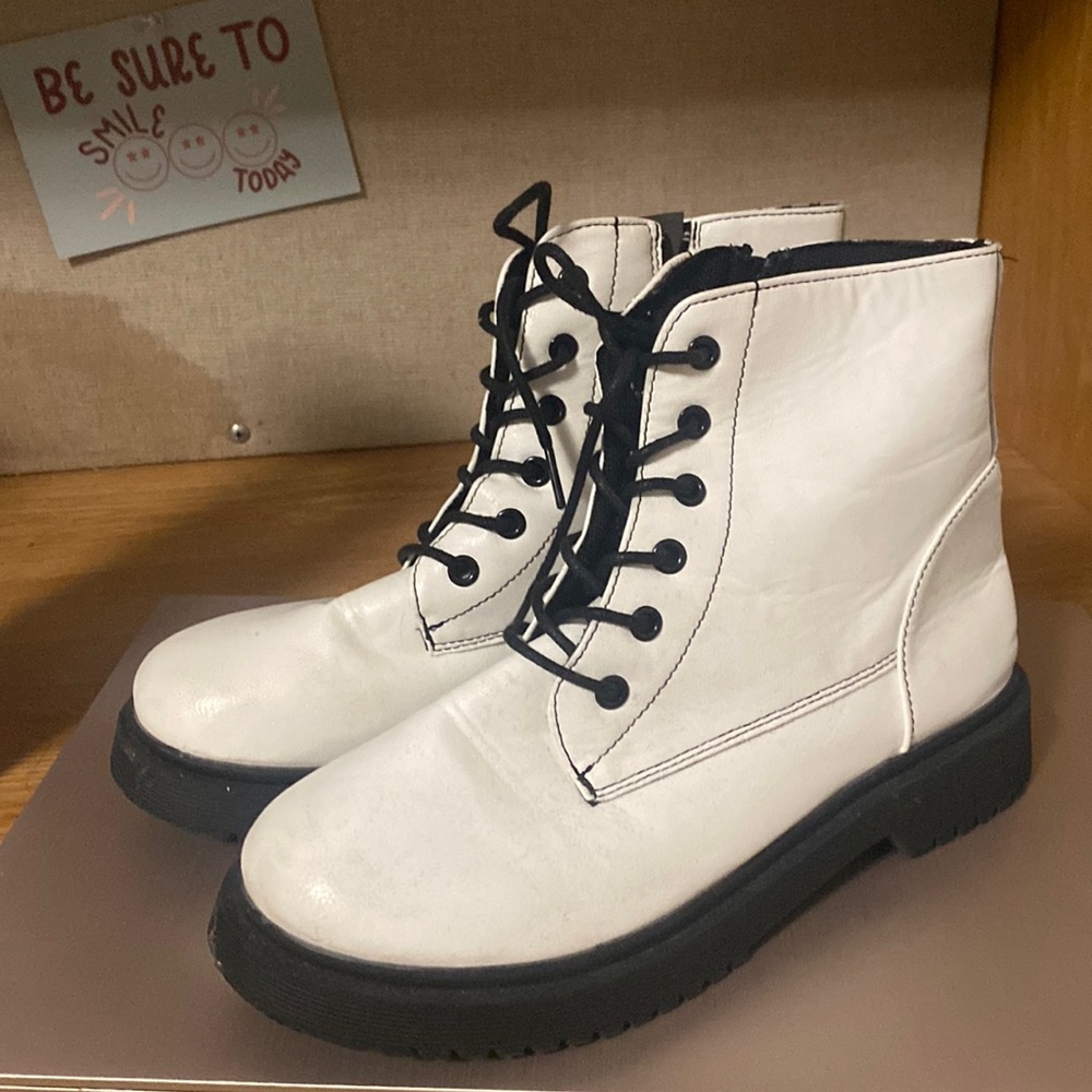 SHEIN white combat boots size 7